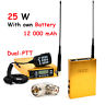 25W 12000 mAh battery portable Mobile ham amateur Transceiver dual PTT Mic 